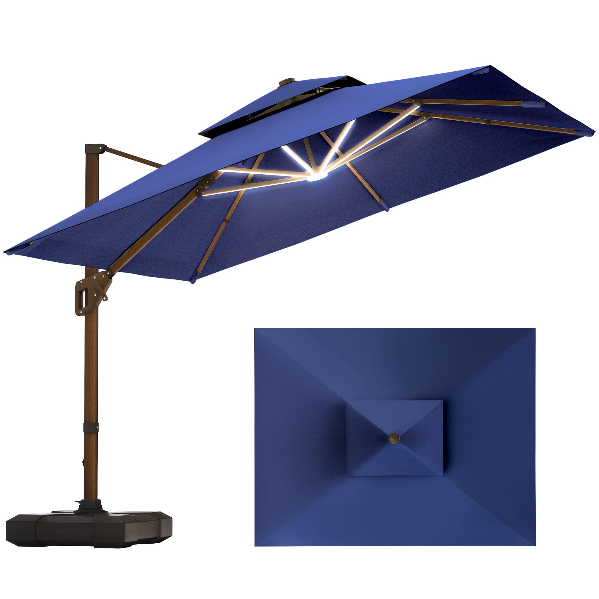 Large Square Patio Cantilever Umbrella for Garden Pool Porch