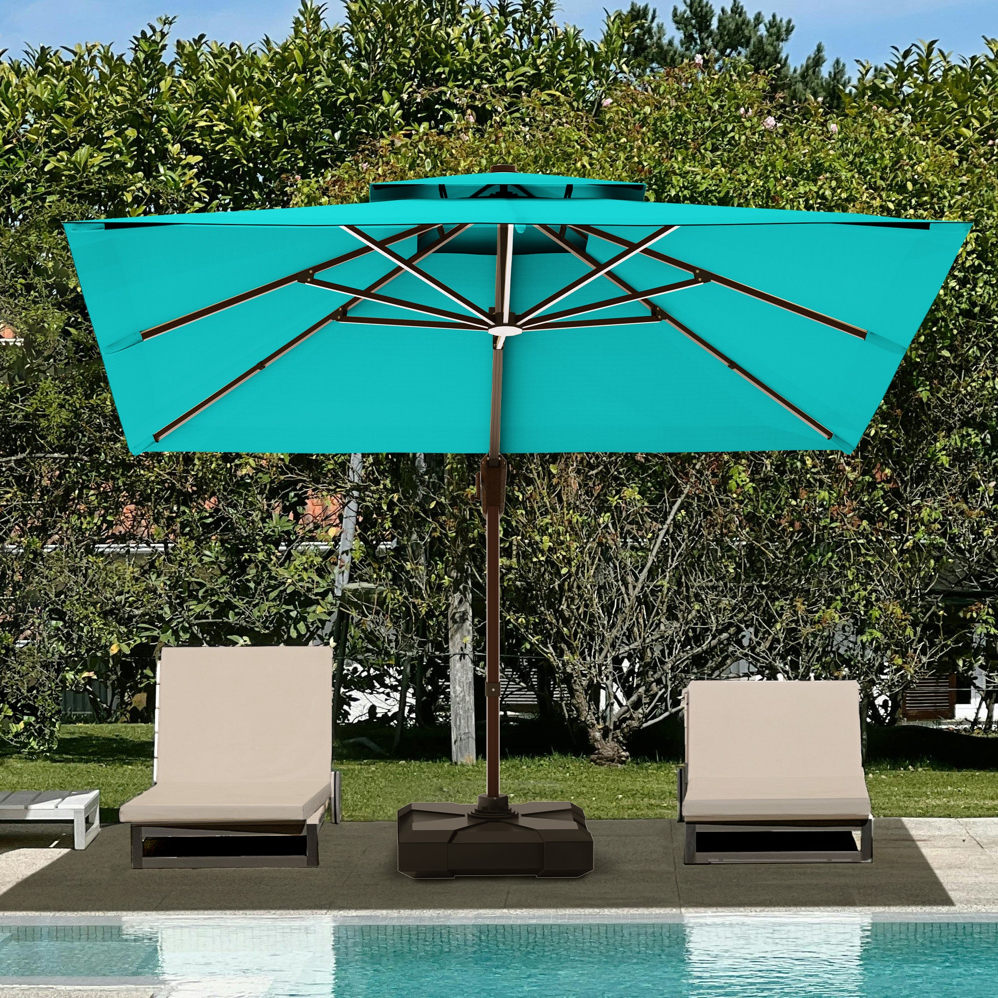 LED Economical  Patio Umbrellas Outdoor Umbrella with Lights